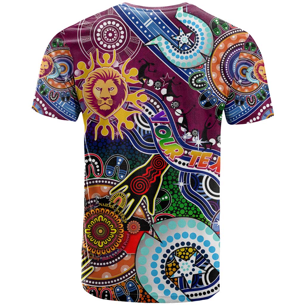 Custom NAIDOC Week 2024 Brisbane Lions T Shirt Australia Aboriginal Dot Painting - Vibe Hoodie Shop