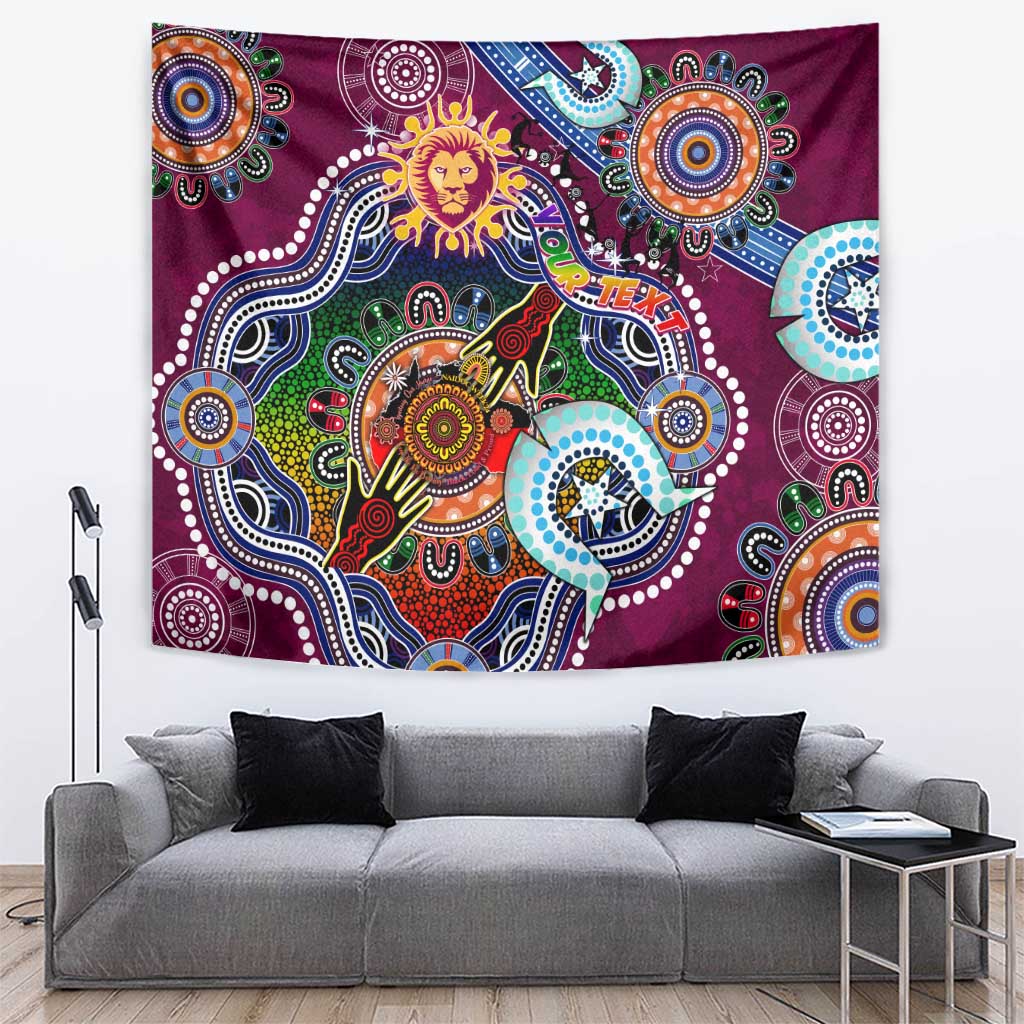 Custom NAIDOC Week 2024 Brisbane Lions Tapestry Australia Aboriginal Dot Painting - Vibe Hoodie Shop