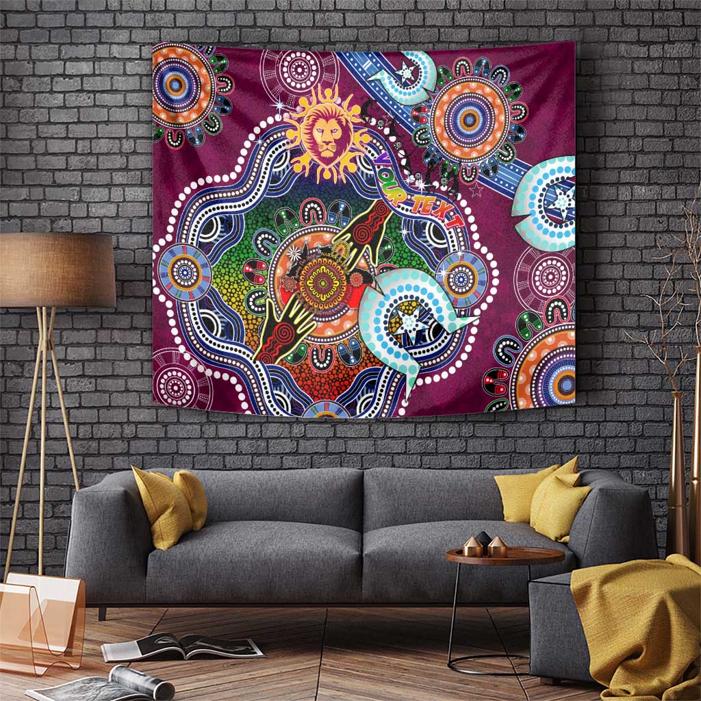 Custom NAIDOC Week 2024 Brisbane Lions Tapestry Australia Aboriginal Dot Painting - Vibe Hoodie Shop