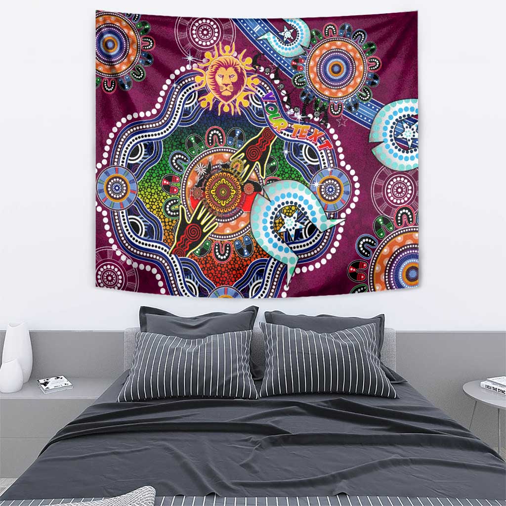 Custom NAIDOC Week 2024 Brisbane Lions Tapestry Australia Aboriginal Dot Painting - Vibe Hoodie Shop