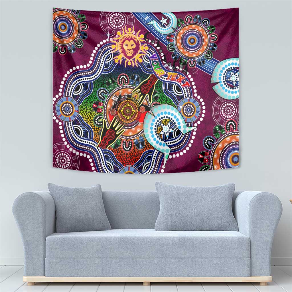 Custom NAIDOC Week 2024 Brisbane Lions Tapestry Australia Aboriginal Dot Painting - Vibe Hoodie Shop