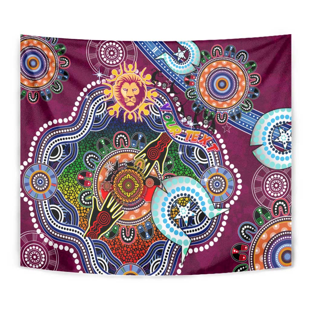 Custom NAIDOC Week 2024 Brisbane Lions Tapestry Australia Aboriginal Dot Painting - Vibe Hoodie Shop