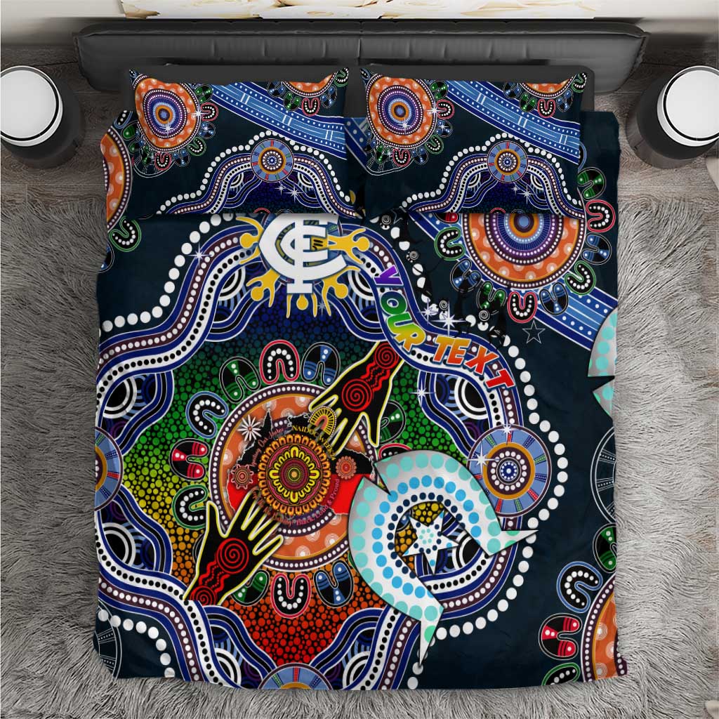 Custom NAIDOC Week 2024 Carlton Blues Bedding Set Australia Aboriginal Dot Painting - Vibe Hoodie Shop