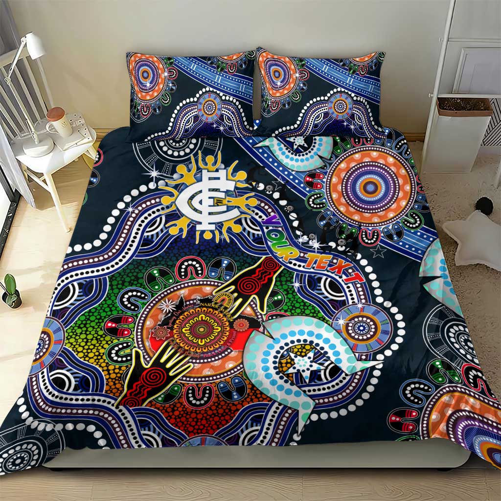 Custom NAIDOC Week 2024 Carlton Blues Bedding Set Australia Aboriginal Dot Painting - Vibe Hoodie Shop