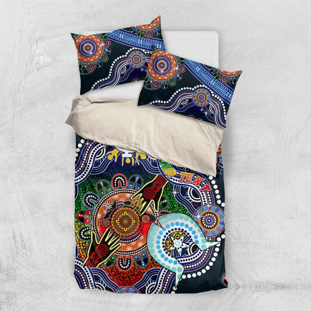 Custom NAIDOC Week 2024 Carlton Blues Bedding Set Australia Aboriginal Dot Painting - Vibe Hoodie Shop