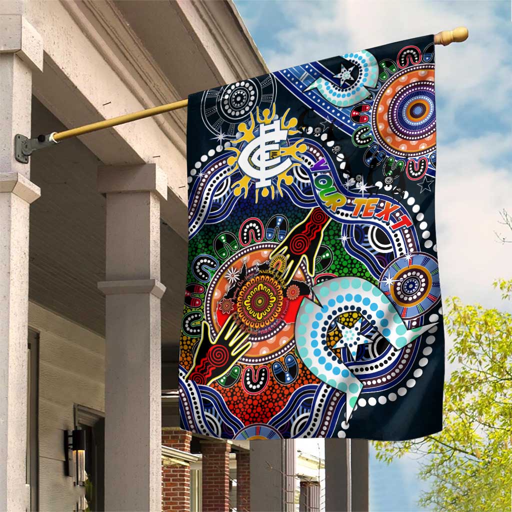 Custom NAIDOC Week 2024 Carlton Blues Garden Flag Australia Aboriginal Dot Painting - Vibe Hoodie Shop