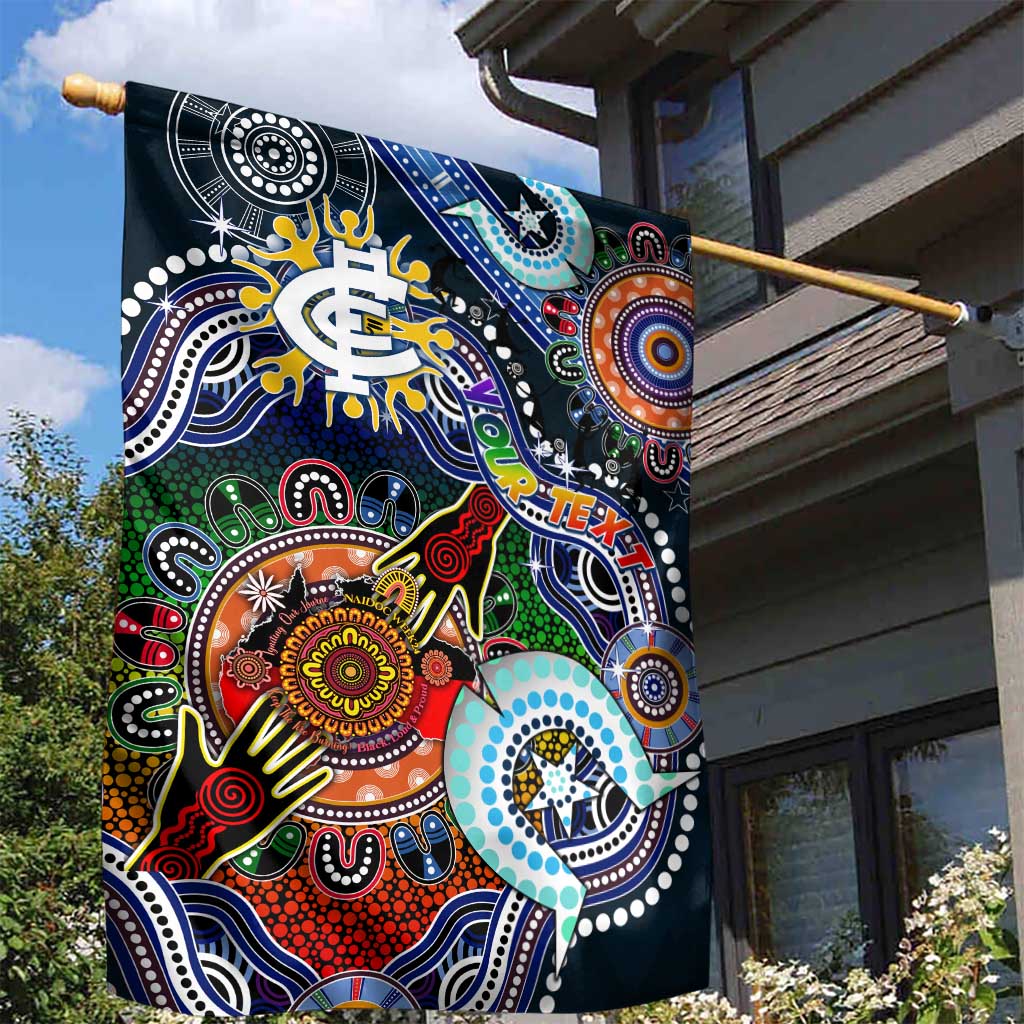 Custom NAIDOC Week 2024 Carlton Blues Garden Flag Australia Aboriginal Dot Painting - Vibe Hoodie Shop