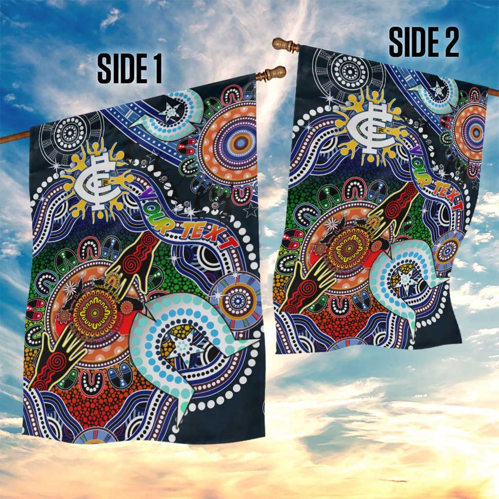 Custom NAIDOC Week 2024 Carlton Blues Garden Flag Australia Aboriginal Dot Painting - Vibe Hoodie Shop