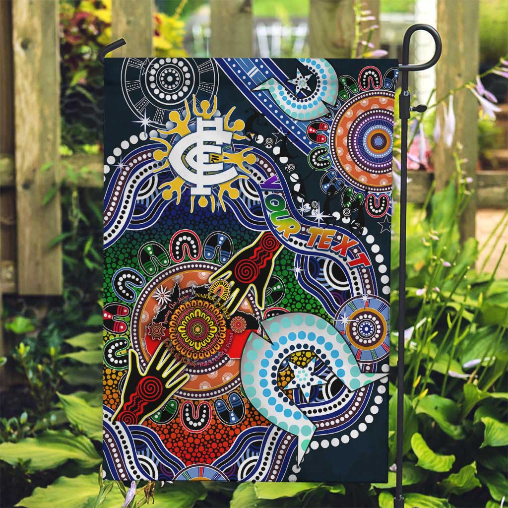 Custom NAIDOC Week 2024 Carlton Blues Garden Flag Australia Aboriginal Dot Painting - Vibe Hoodie Shop