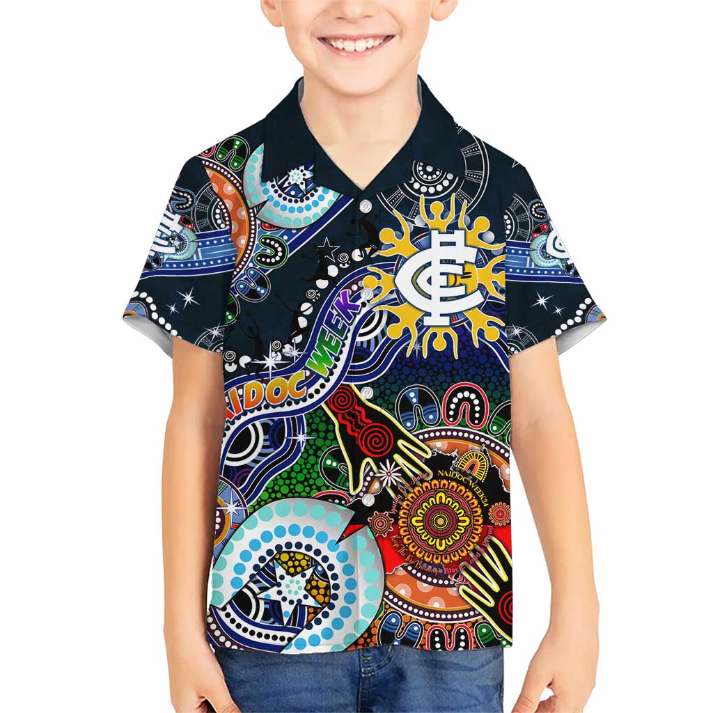 Custom NAIDOC Week 2024 Carlton Blues Hawaiian Shirt Australia Aboriginal Dot Painting - Vibe Hoodie Shop