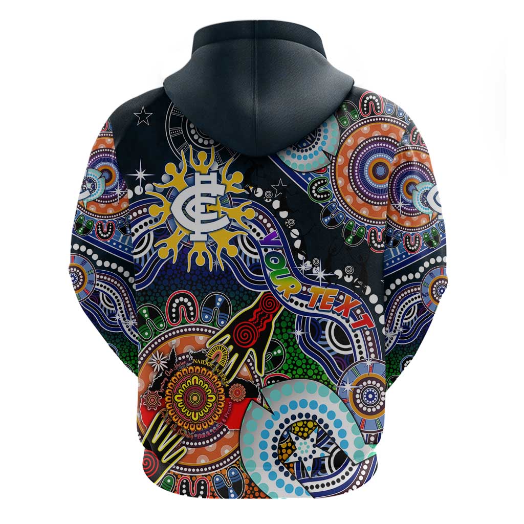 Custom NAIDOC Week 2024 Carlton Blues Hoodie Australia Aboriginal Dot Painting - Vibe Hoodie Shop