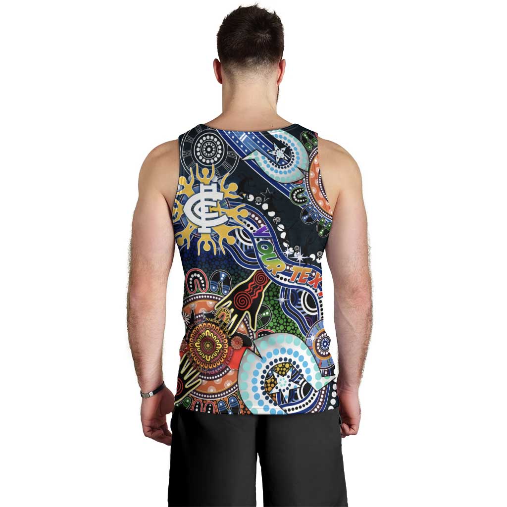 Custom NAIDOC Week 2024 Carlton Blues Men Tank Top Australia Aboriginal Dot Painting - Vibe Hoodie Shop