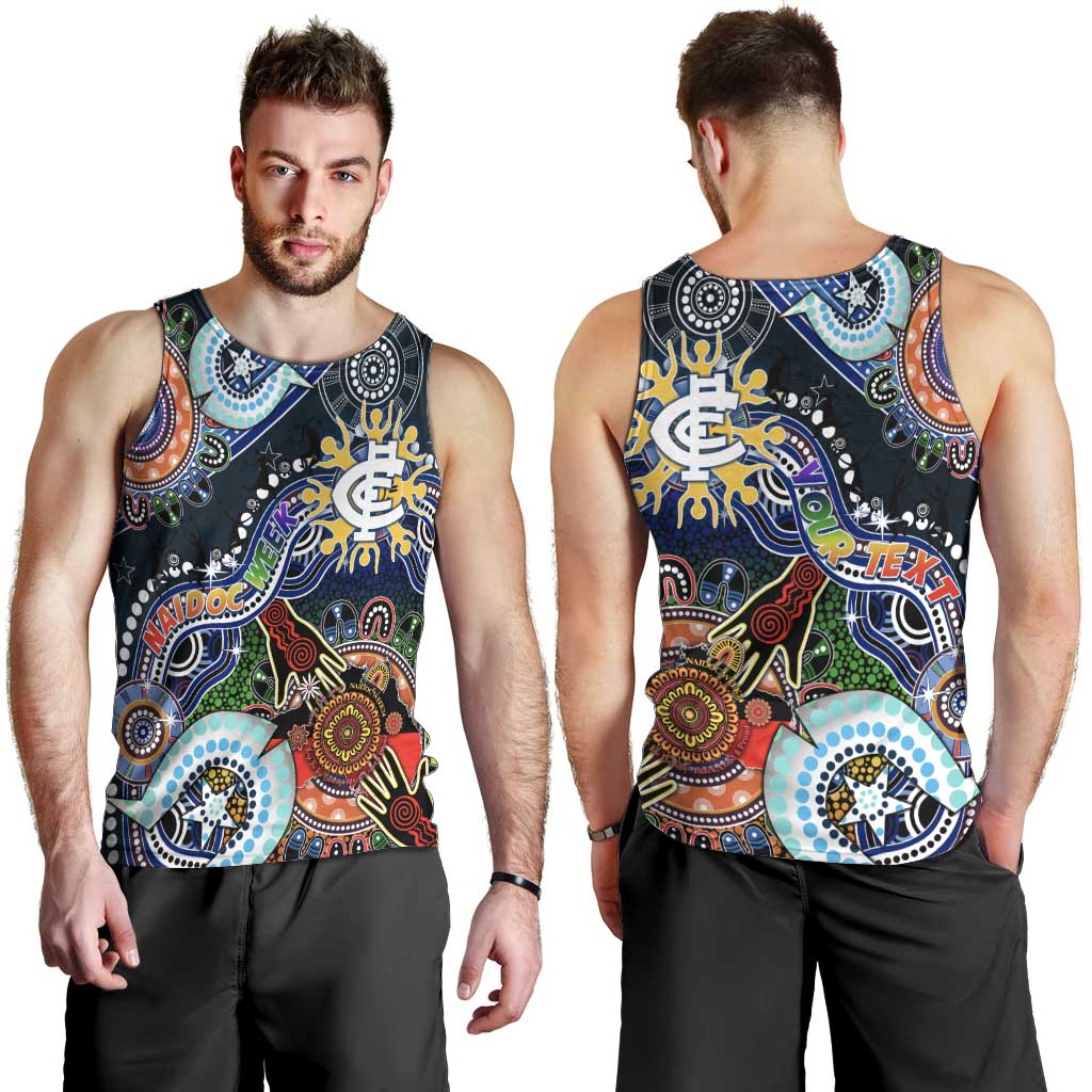 Custom NAIDOC Week 2024 Carlton Blues Men Tank Top Australia Aboriginal Dot Painting - Vibe Hoodie Shop