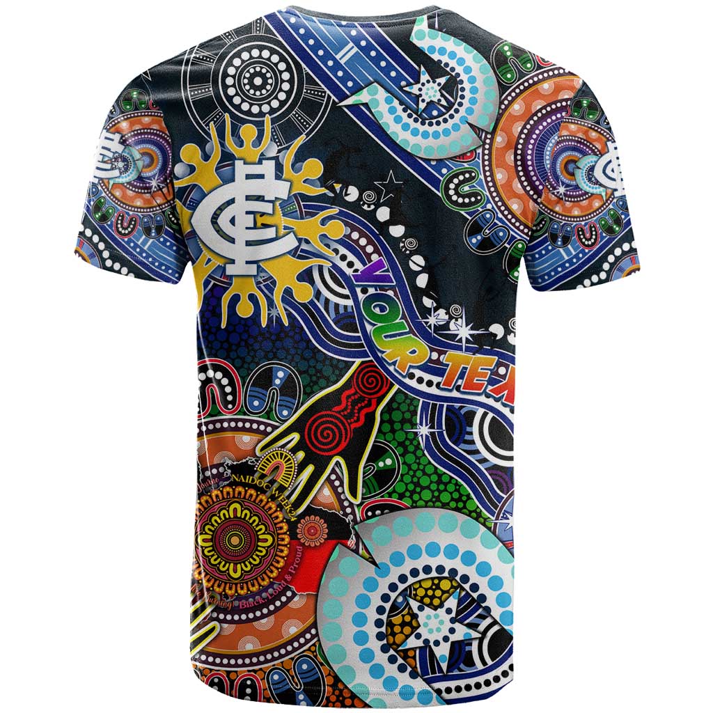 Custom NAIDOC Week 2024 Carlton Blues T Shirt Australia Aboriginal Dot Painting - Vibe Hoodie Shop