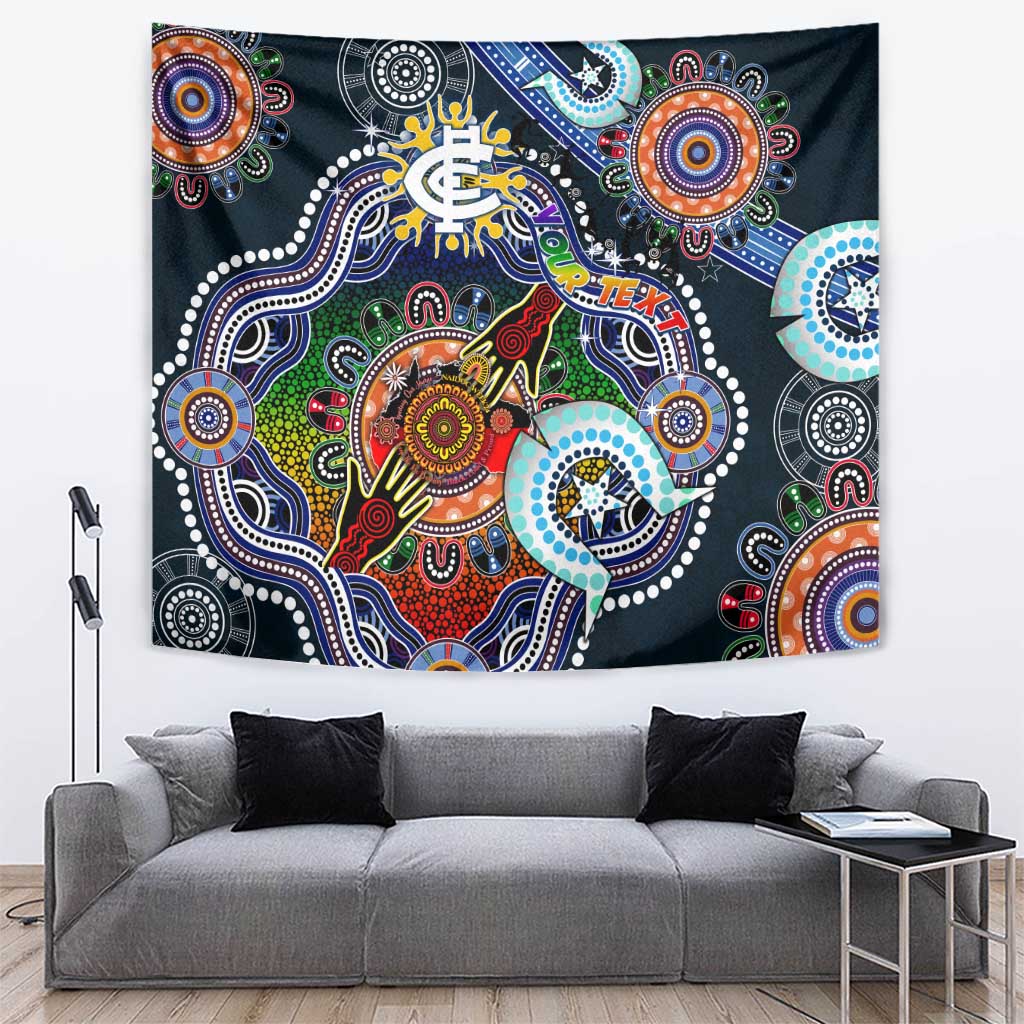 Custom NAIDOC Week 2024 Carlton Blues Tapestry Australia Aboriginal Dot Painting - Vibe Hoodie Shop