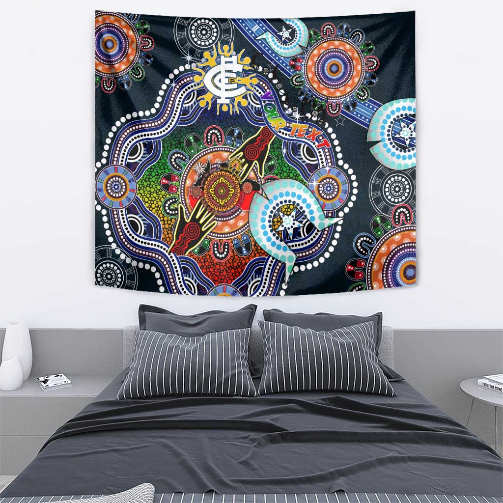 Custom NAIDOC Week 2024 Carlton Blues Tapestry Australia Aboriginal Dot Painting - Vibe Hoodie Shop