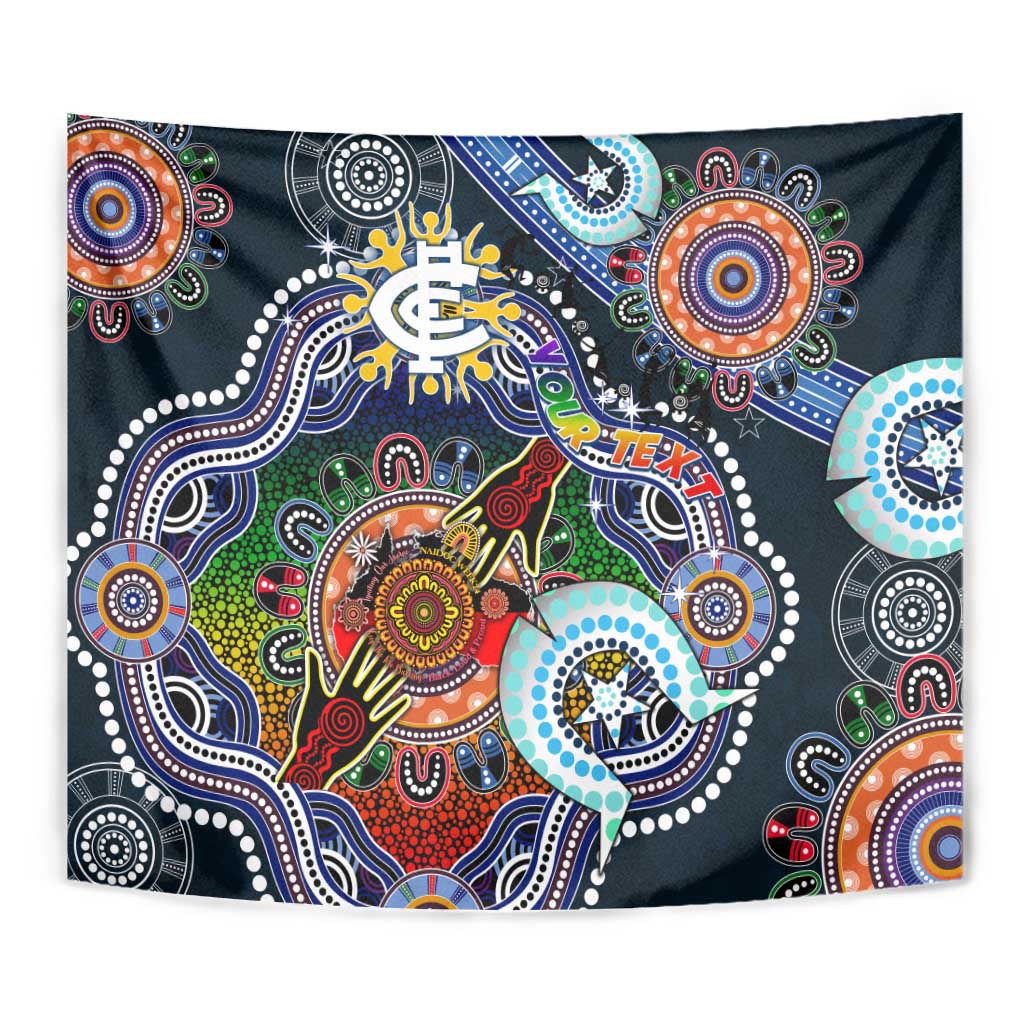 Custom NAIDOC Week 2024 Carlton Blues Tapestry Australia Aboriginal Dot Painting - Vibe Hoodie Shop