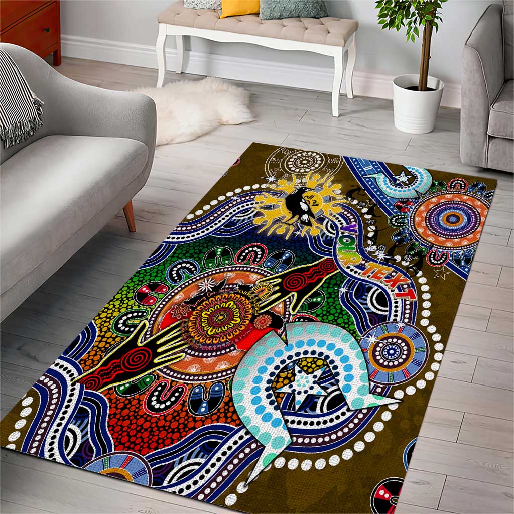 Custom NAIDOC Week 2024 Collingwood Magpies Area Rug Australia Aboriginal Dot Painting - Vibe Hoodie Shop