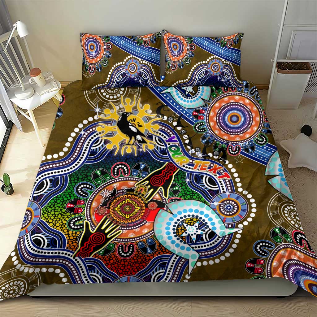 Custom NAIDOC Week 2024 Collingwood Magpies Bedding Set Australia Aboriginal Dot Painting - Vibe Hoodie Shop