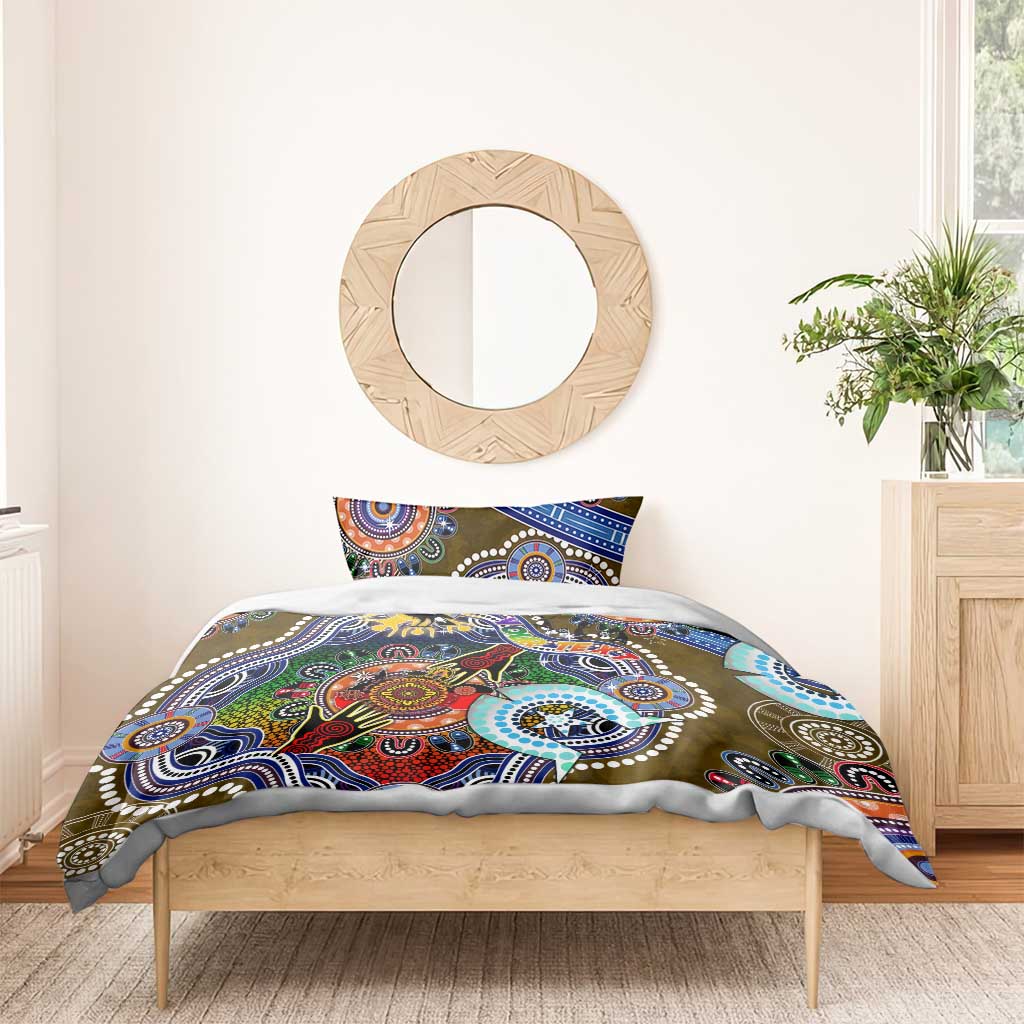 Custom NAIDOC Week 2024 Collingwood Magpies Bedding Set Australia Aboriginal Dot Painting - Vibe Hoodie Shop