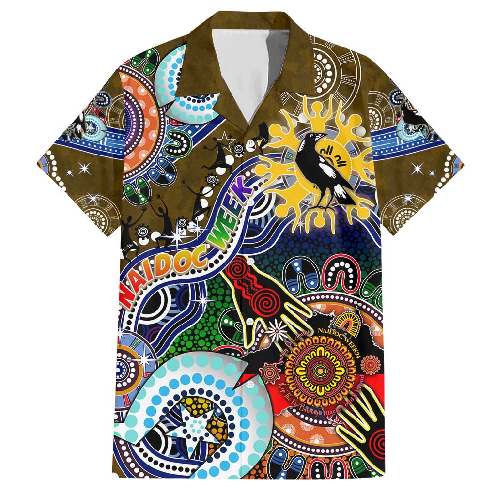 Custom NAIDOC Week 2024 Collingwood Magpies Hawaiian Shirt Australia Aboriginal Dot Painting - Vibe Hoodie Shop