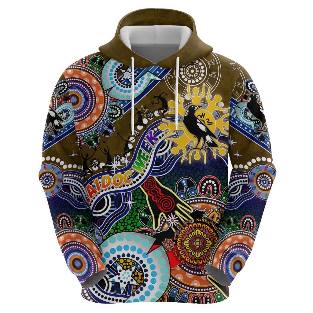 Custom NAIDOC Week 2024 Collingwood Magpies Hoodie Australia Aboriginal Dot Painting - Vibe Hoodie Shop