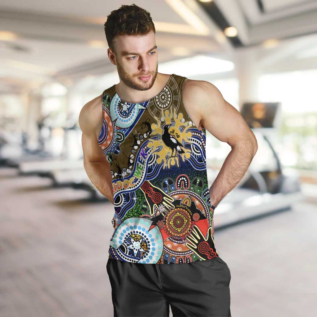 Custom NAIDOC Week 2024 Collingwood Magpies Men Tank Top Australia Aboriginal Dot Painting - Vibe Hoodie Shop