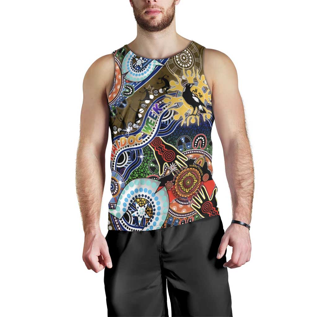 Custom NAIDOC Week 2024 Collingwood Magpies Men Tank Top Australia Aboriginal Dot Painting - Vibe Hoodie Shop