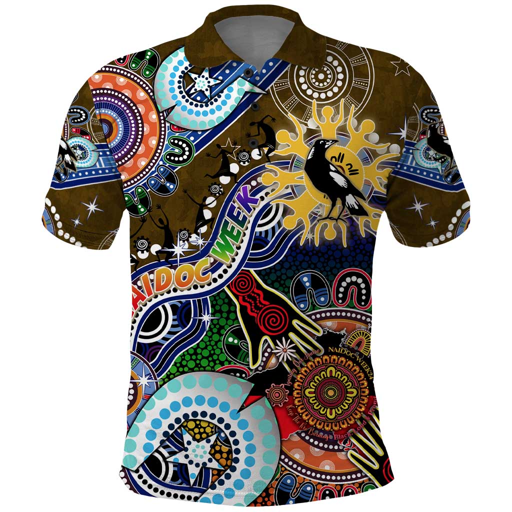 Custom NAIDOC Week 2024 Collingwood Magpies Polo Shirt Australia Aboriginal Dot Painting - Vibe Hoodie Shop