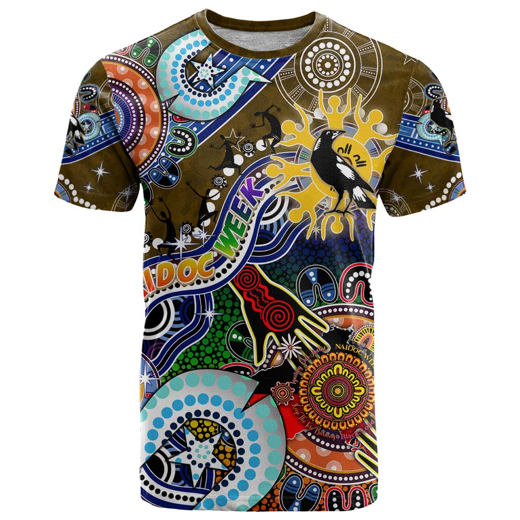 Custom NAIDOC Week 2024 Collingwood Magpies T Shirt Australia Aboriginal Dot Painting - Vibe Hoodie Shop