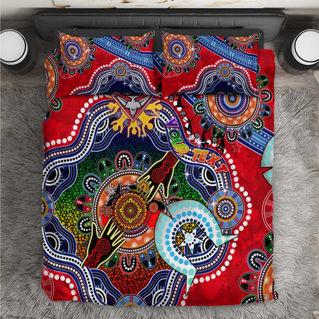 Custom NAIDOC Week 2024 Essendon Bombers Bedding Set Australia Aboriginal Dot Painting - Vibe Hoodie Shop