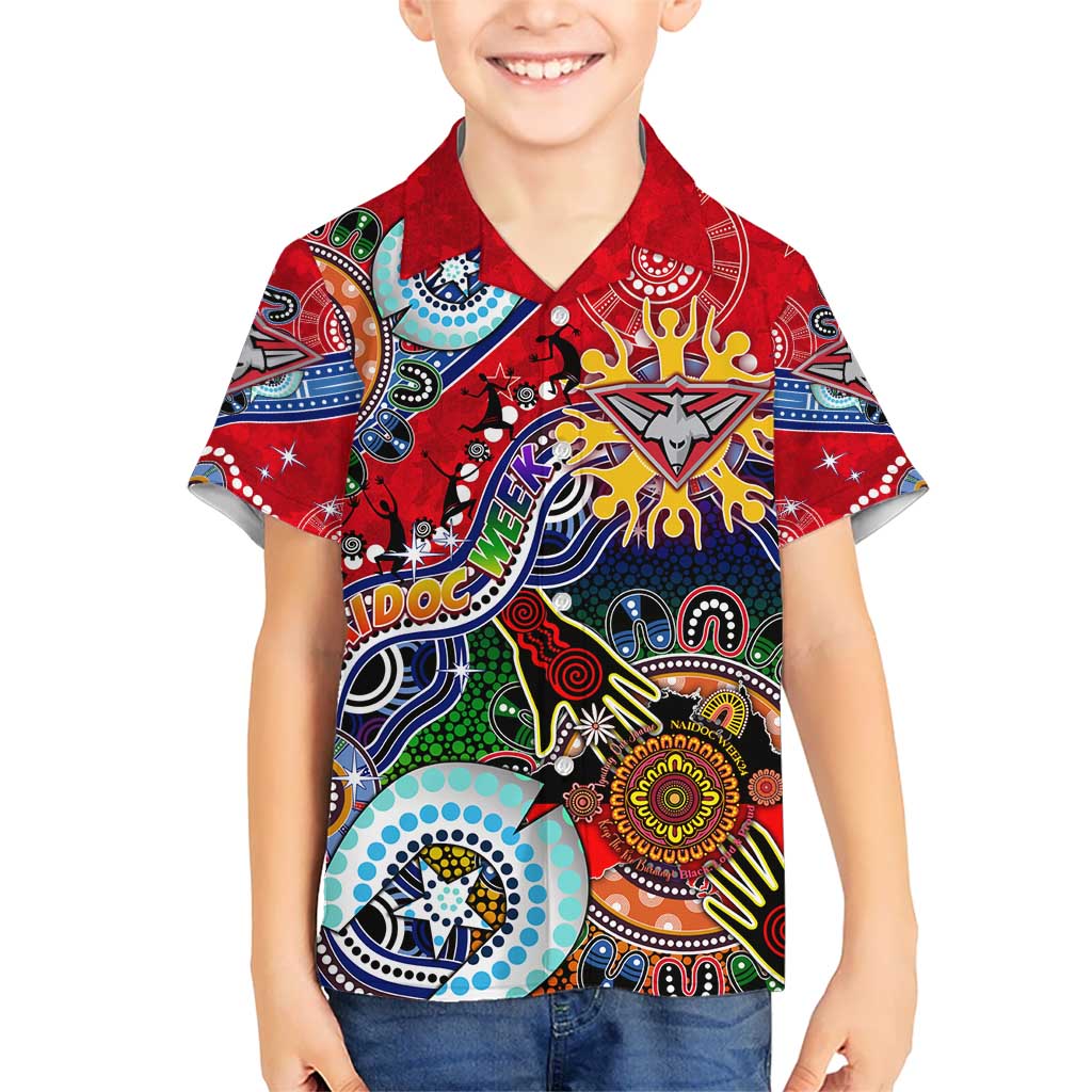 Custom NAIDOC Week 2024 Essendon Bombers Hawaiian Shirt Australia Aboriginal Dot Painting - Vibe Hoodie Shop