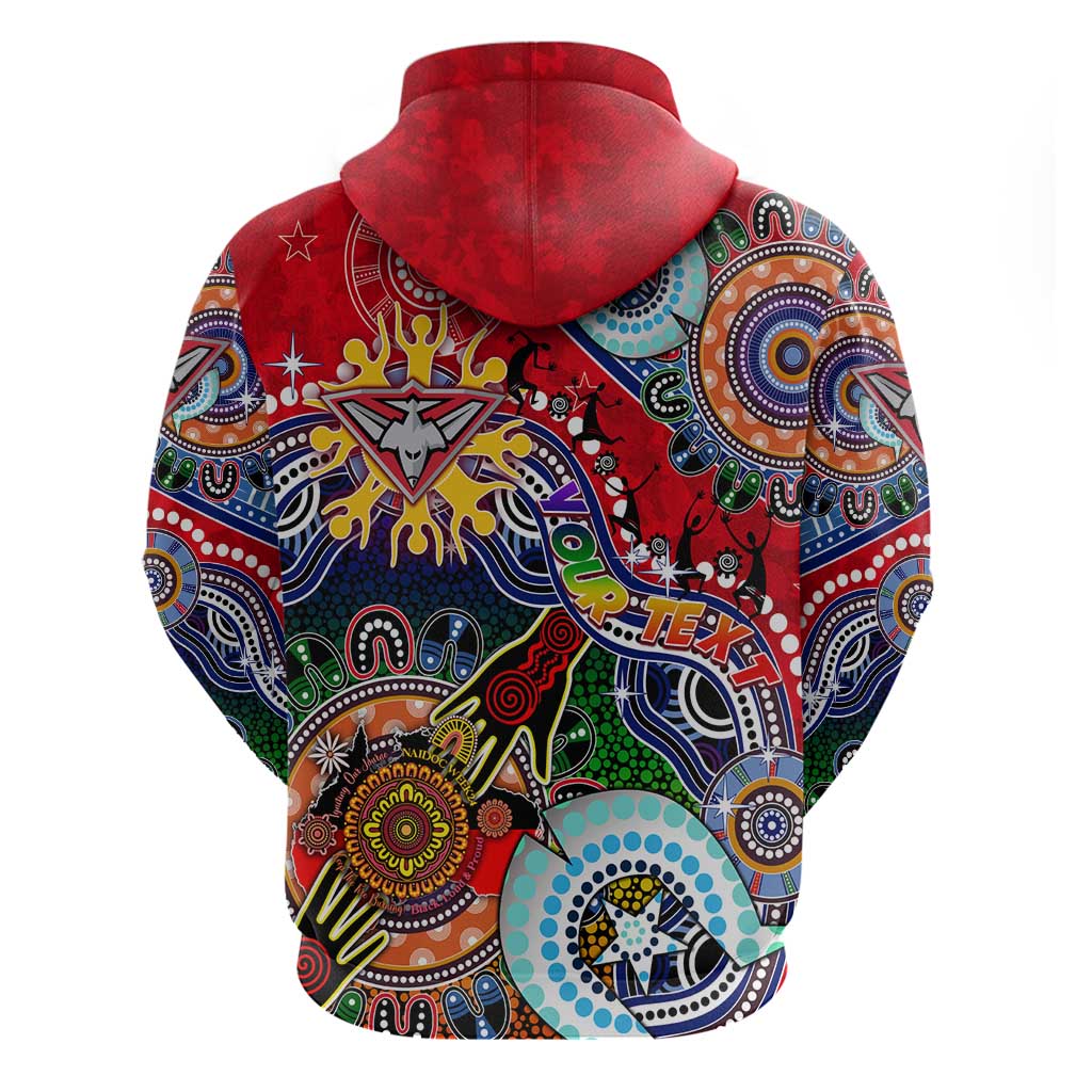 Custom NAIDOC Week 2024 Essendon Bombers Hoodie Australia Aboriginal Dot Painting - Vibe Hoodie Shop
