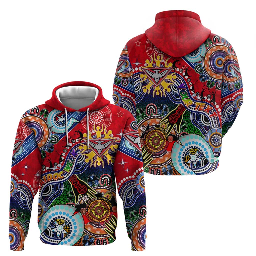 Custom NAIDOC Week 2024 Essendon Bombers Hoodie Australia Aboriginal Dot Painting - Vibe Hoodie Shop