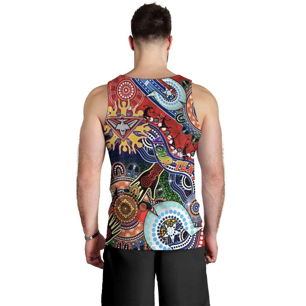 Custom NAIDOC Week 2024 Essendon Bombers Men Tank Top Australia Aboriginal Dot Painting - Vibe Hoodie Shop