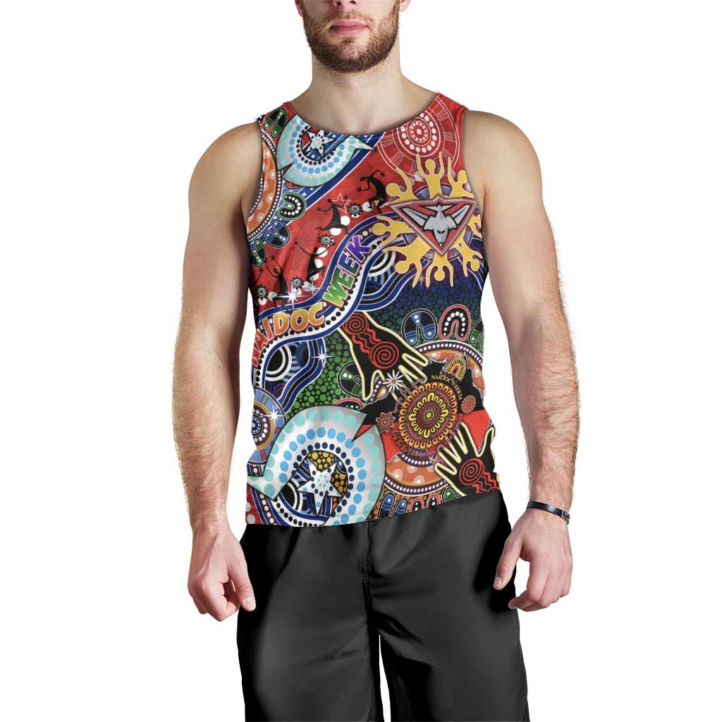 Custom NAIDOC Week 2024 Essendon Bombers Men Tank Top Australia Aboriginal Dot Painting - Vibe Hoodie Shop