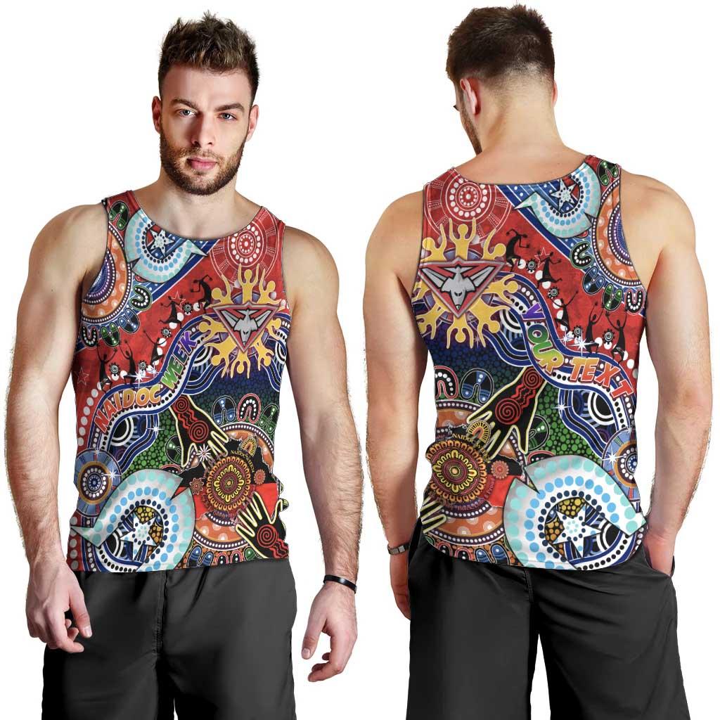 Custom NAIDOC Week 2024 Essendon Bombers Men Tank Top Australia Aboriginal Dot Painting - Vibe Hoodie Shop