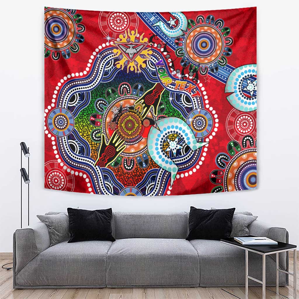 Custom NAIDOC Week 2024 Essendon Bombers Tapestry Australia Aboriginal Dot Painting - Vibe Hoodie Shop