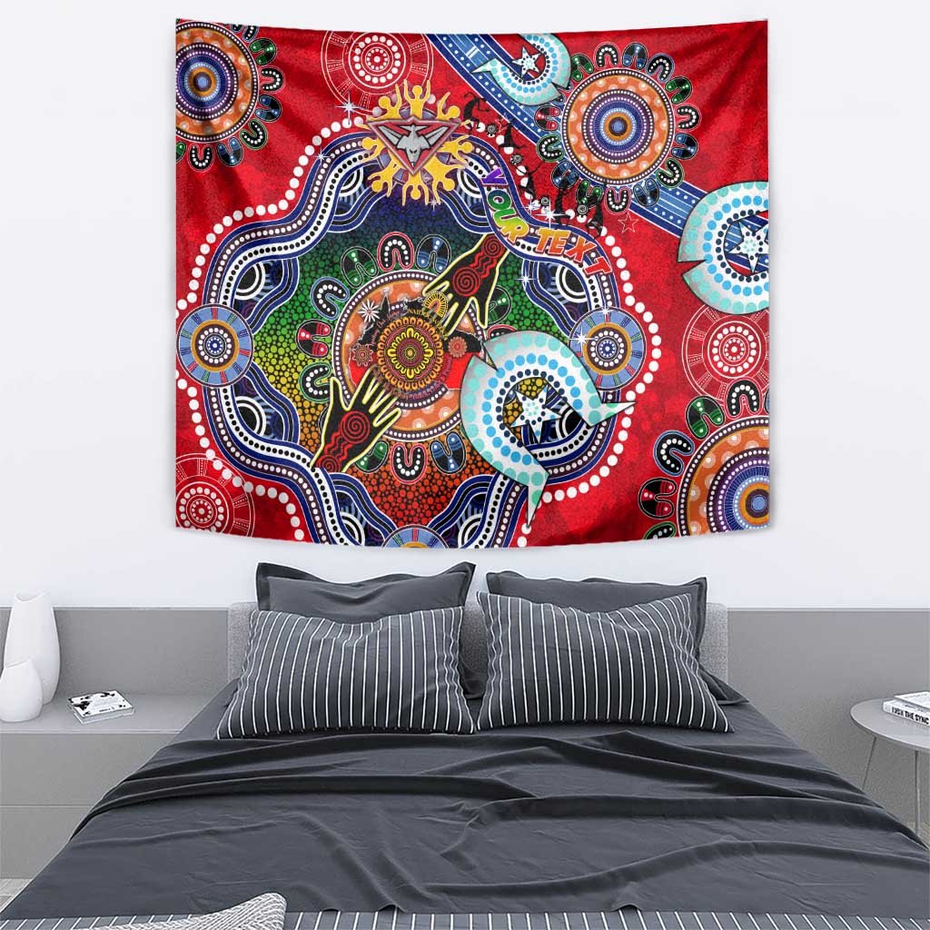 Custom NAIDOC Week 2024 Essendon Bombers Tapestry Australia Aboriginal Dot Painting - Vibe Hoodie Shop