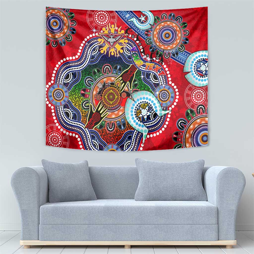 Custom NAIDOC Week 2024 Essendon Bombers Tapestry Australia Aboriginal Dot Painting - Vibe Hoodie Shop