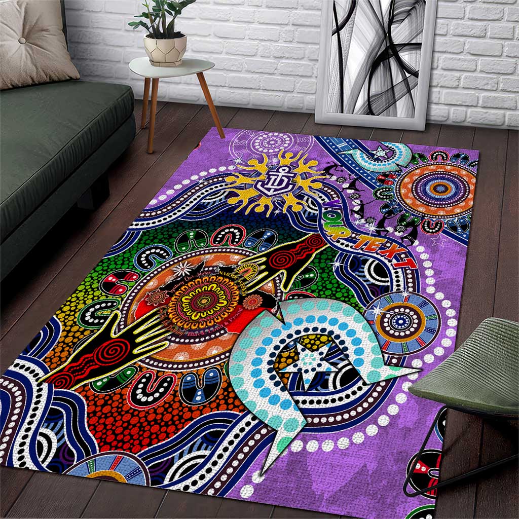 Custom NAIDOC Week 2024 Fremantle Dockers Freo Area Rug Australia Aboriginal Dot Painting - Vibe Hoodie Shop