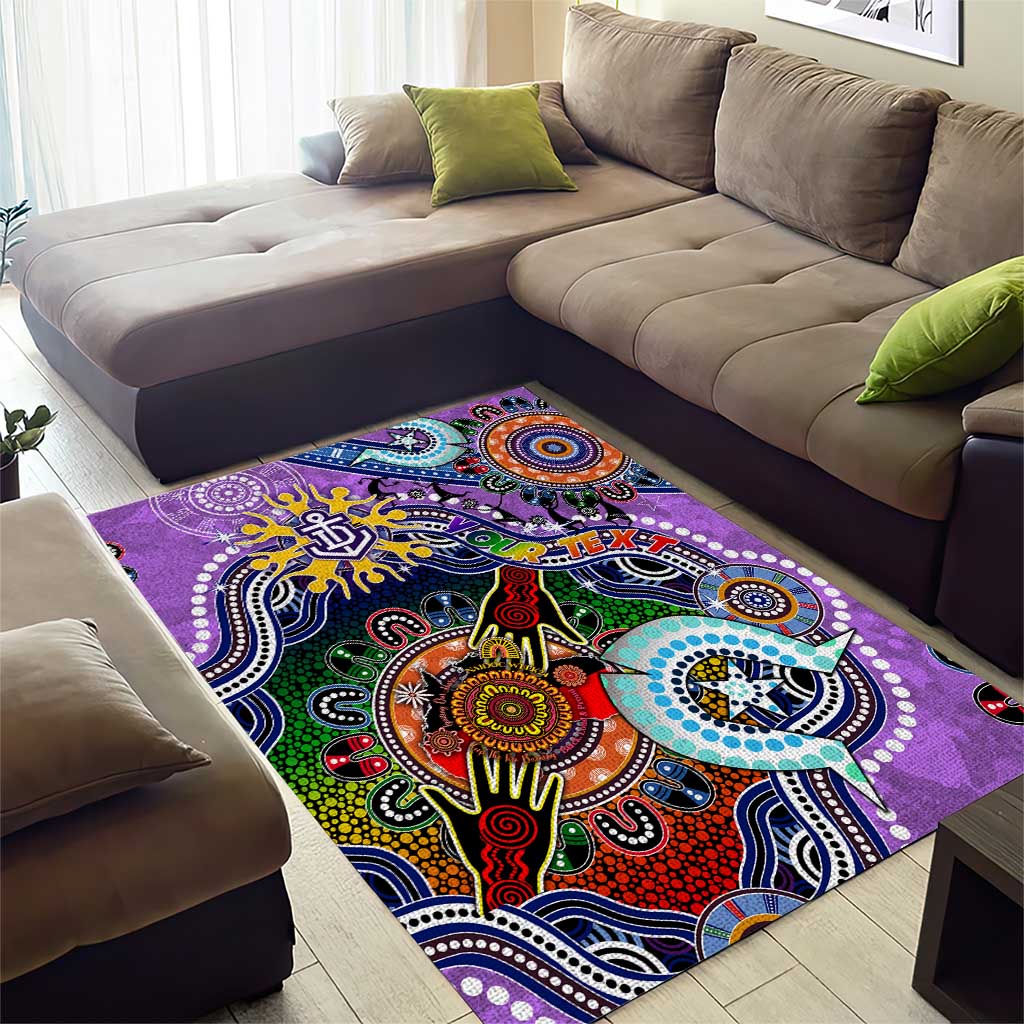 Custom NAIDOC Week 2024 Fremantle Dockers Freo Area Rug Australia Aboriginal Dot Painting - Vibe Hoodie Shop