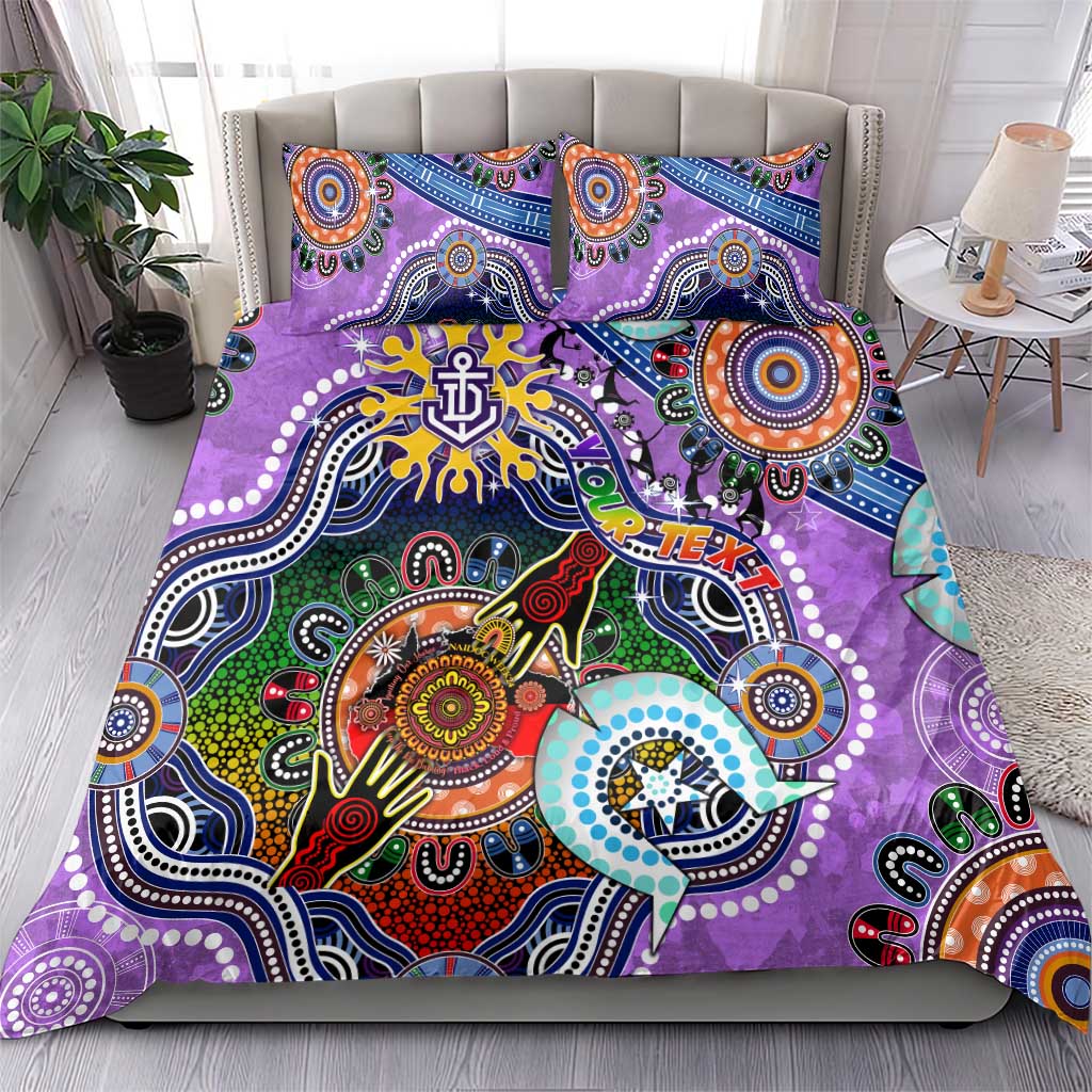 Custom NAIDOC Week 2024 Fremantle Dockers Freo Bedding Set Australia Aboriginal Dot Painting - Vibe Hoodie Shop