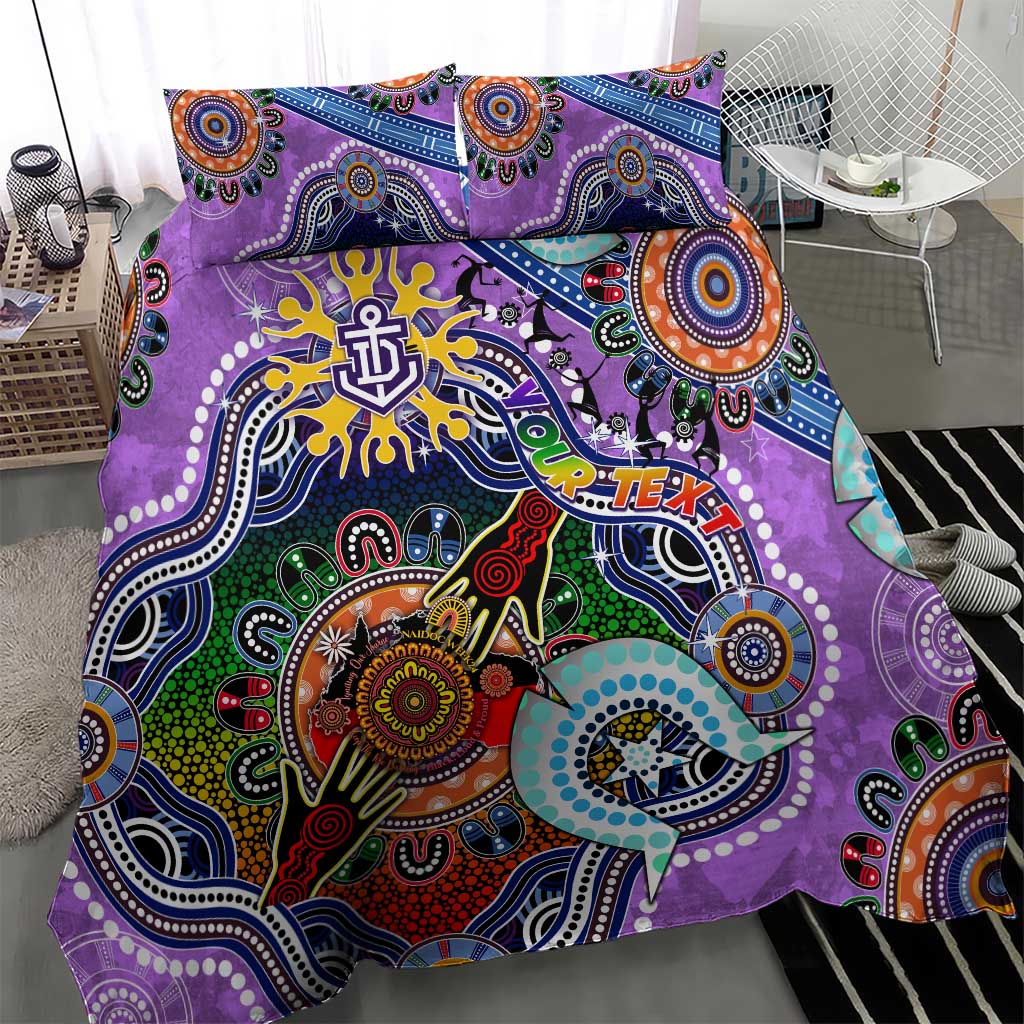 Custom NAIDOC Week 2024 Fremantle Dockers Freo Bedding Set Australia Aboriginal Dot Painting - Vibe Hoodie Shop