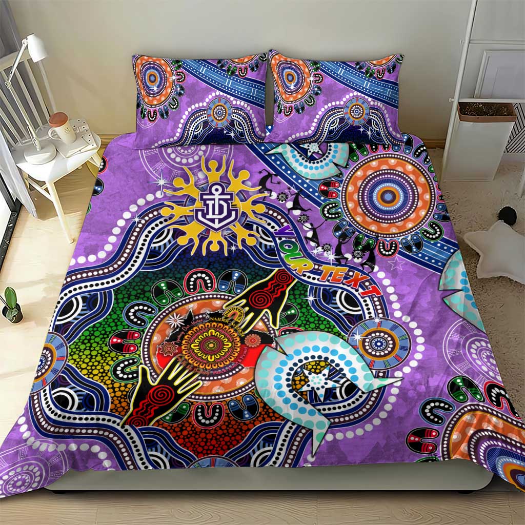 Custom NAIDOC Week 2024 Fremantle Dockers Freo Bedding Set Australia Aboriginal Dot Painting - Vibe Hoodie Shop