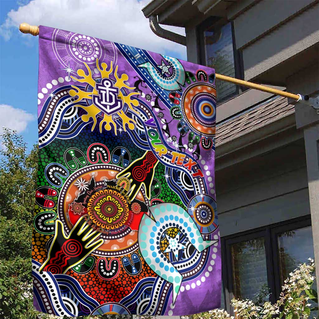 Custom NAIDOC Week 2024 Fremantle Dockers Freo Garden Flag Australia Aboriginal Dot Painting - Vibe Hoodie Shop