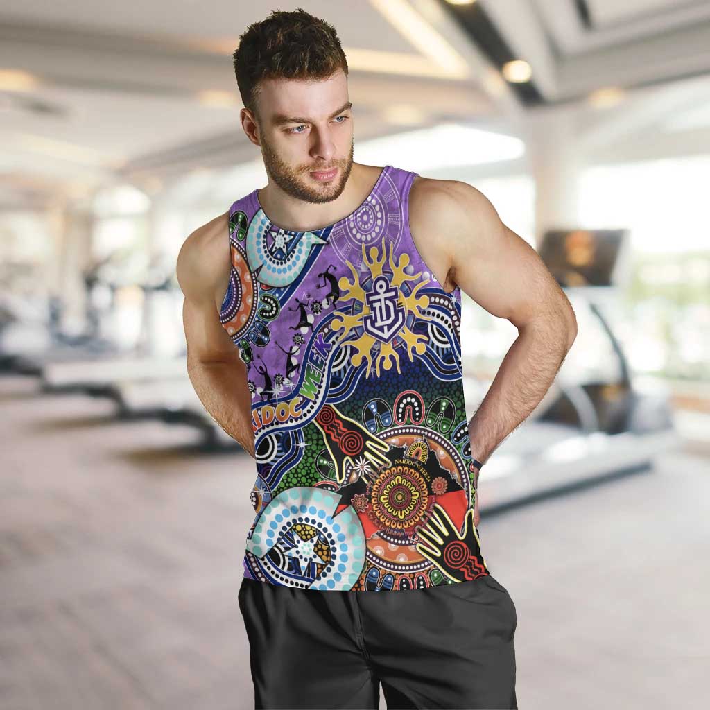 Custom NAIDOC Week 2024 Fremantle Dockers Freo Men Tank Top Australia Aboriginal Dot Painting - Vibe Hoodie Shop