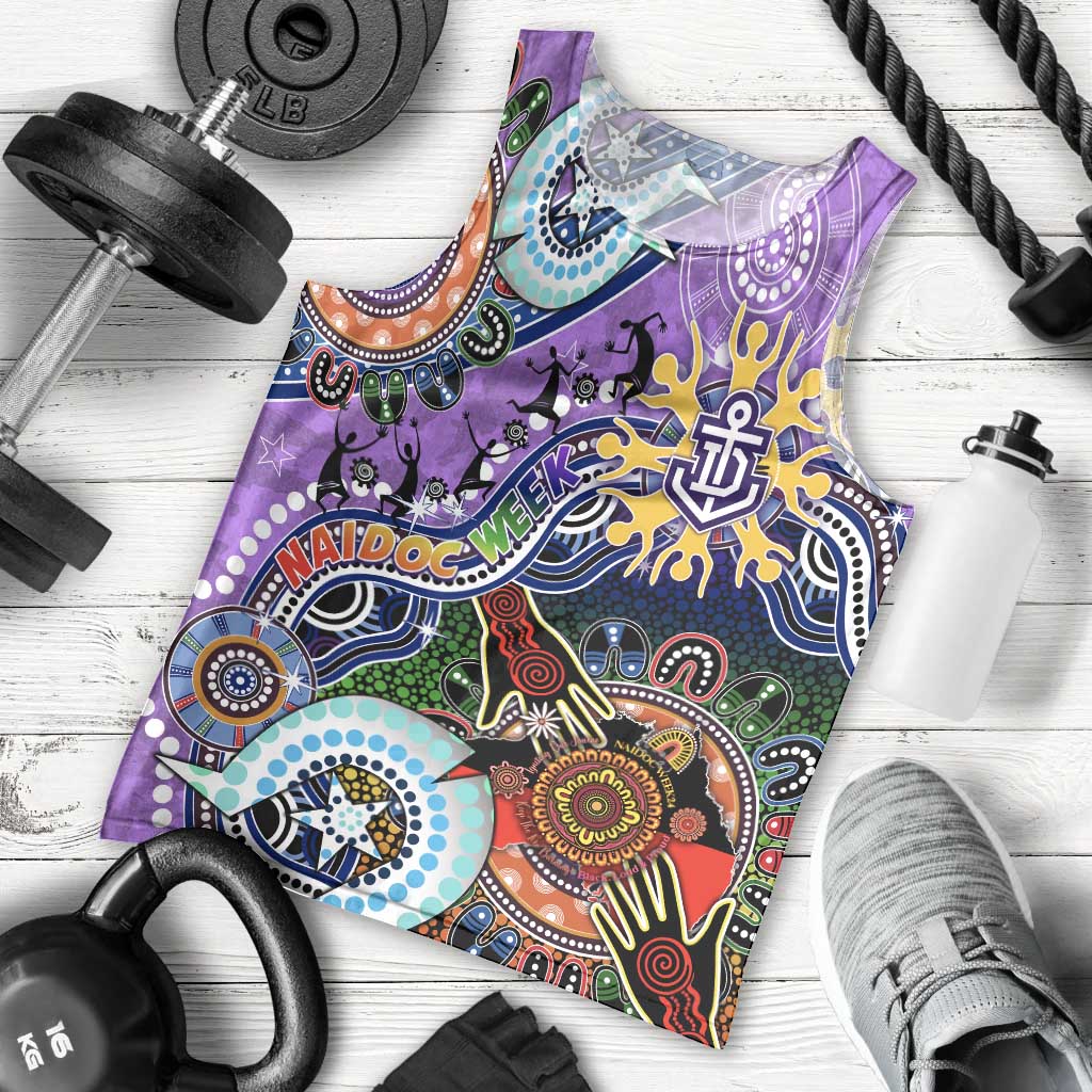 Custom NAIDOC Week 2024 Fremantle Dockers Freo Men Tank Top Australia Aboriginal Dot Painting - Vibe Hoodie Shop