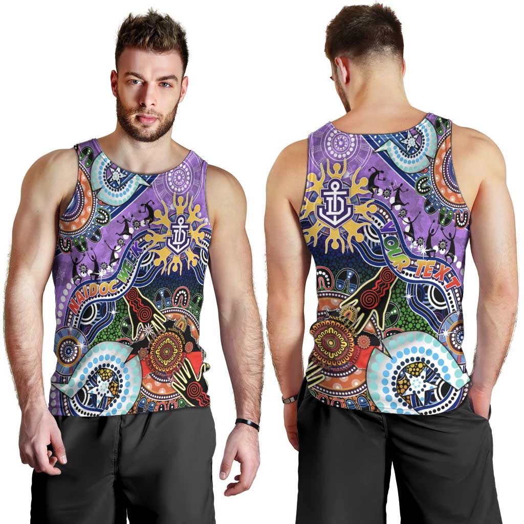 Custom NAIDOC Week 2024 Fremantle Dockers Freo Men Tank Top Australia Aboriginal Dot Painting - Vibe Hoodie Shop