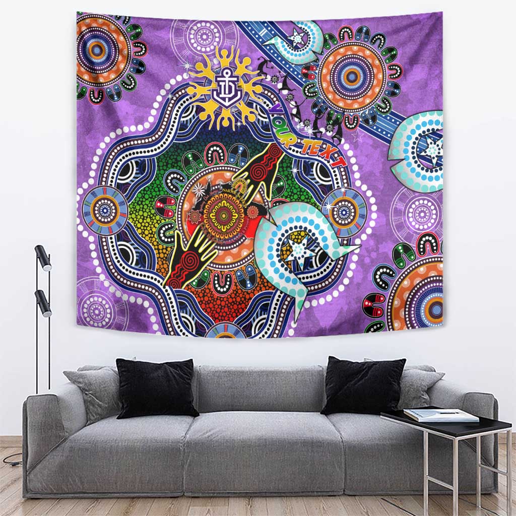 Custom NAIDOC Week 2024 Fremantle Dockers Freo Tapestry Australia Aboriginal Dot Painting - Vibe Hoodie Shop